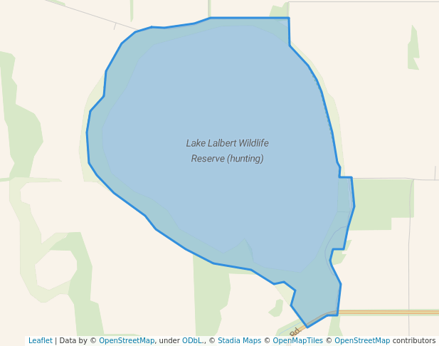 walking in Lake Lalbert Wildlife Reserve (hunting) map in Cokum