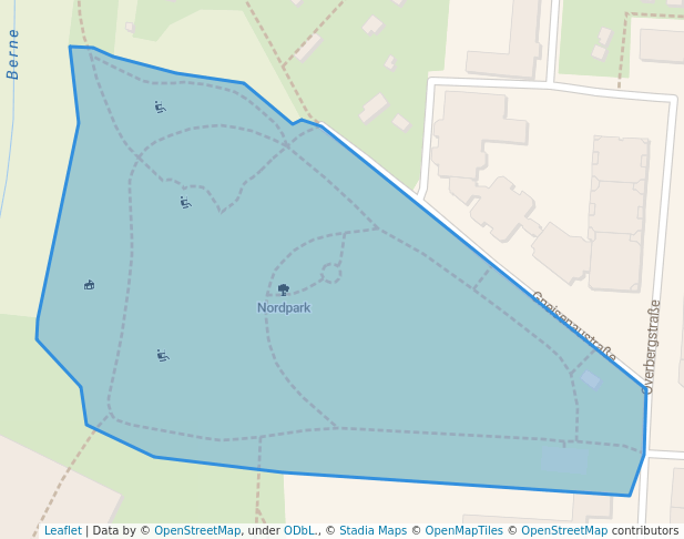 walking in Nordpark map in Essen