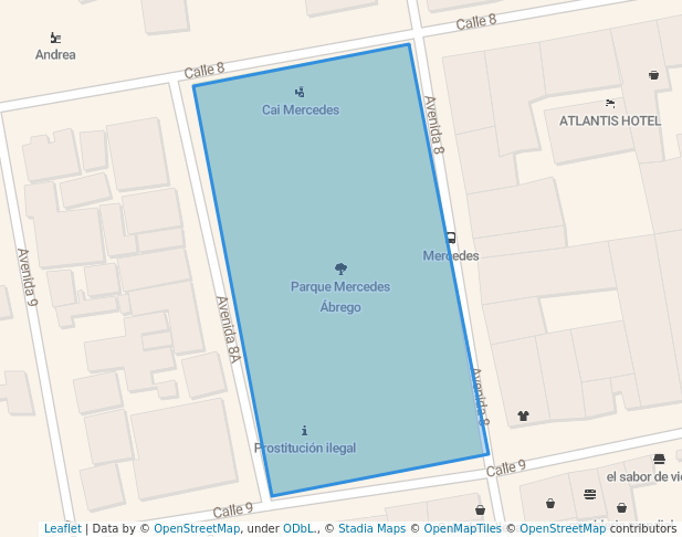 walking in Parque Mercedes Ábrego map in Cúcuta