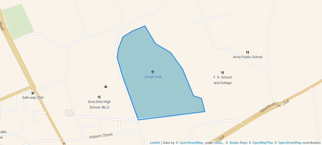 walking in Jinnah Park map in Attock