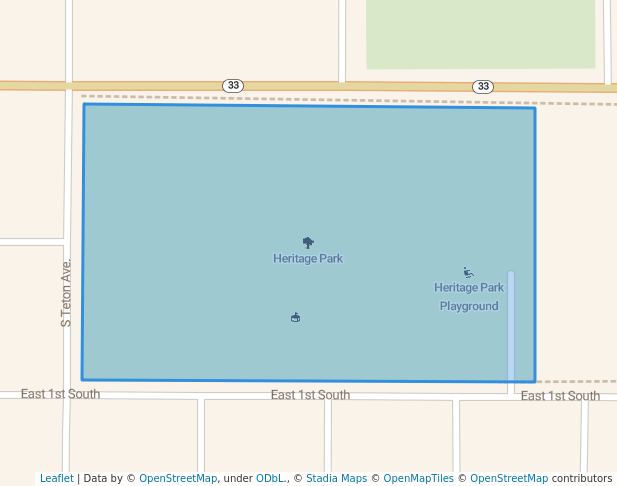 walking in Heritage Park map in Sugar City