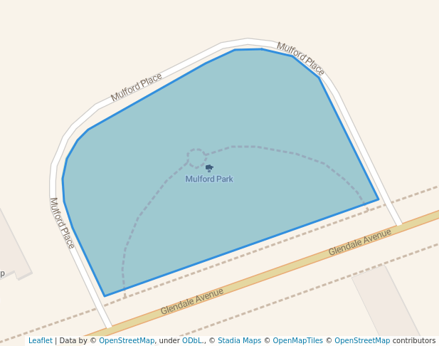 walking in Glendale Park map in Highland Park