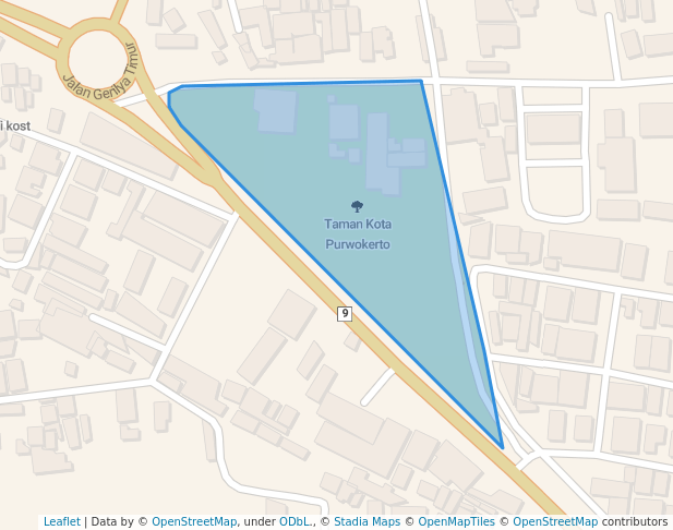 walking in Taman Kota Purwokerto map in Purwokerto