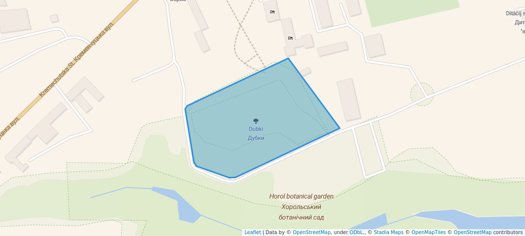 walking in Дубки map in Khorol