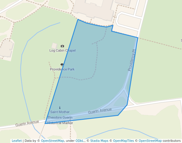 walking in Providence Park map in West Terre Haute