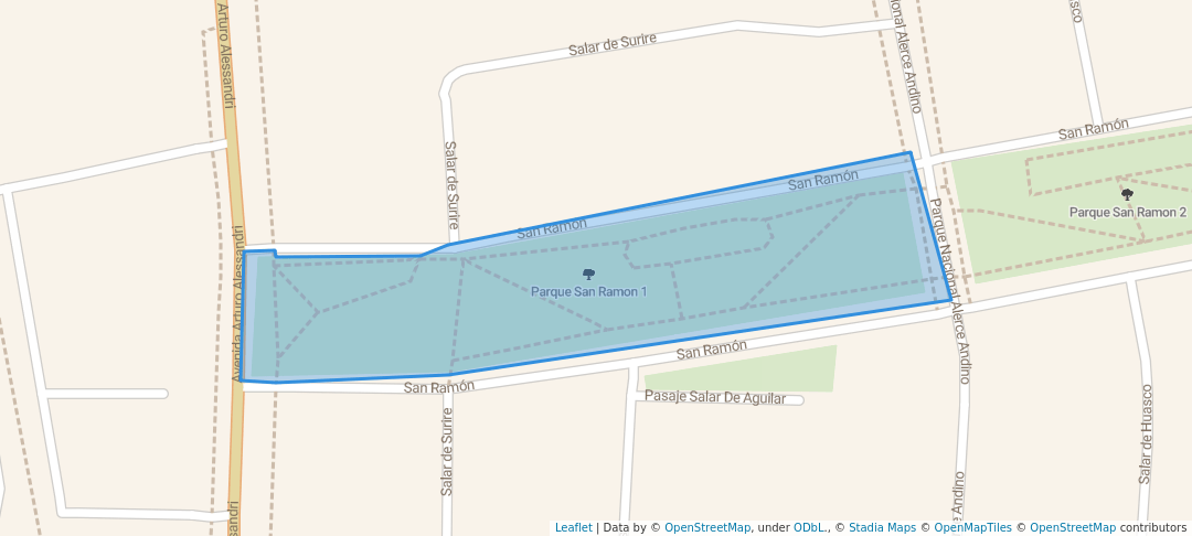 walking in Parque San Ramon 1 map in Coquimbo