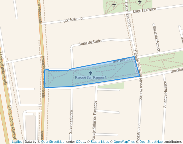 walking in Parque San Ramon 1 map in Coquimbo