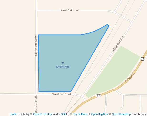 walking in Smith Park map in Sugar City