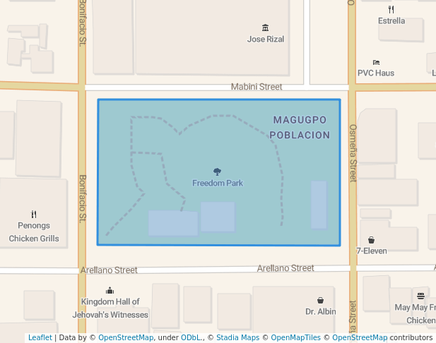 walking in Freedom Park map in Tagum