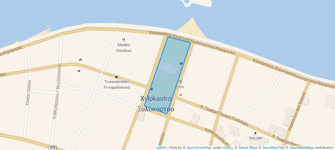 walking in Πλατεία Αγίου Βλασίου map in Xilokastro
