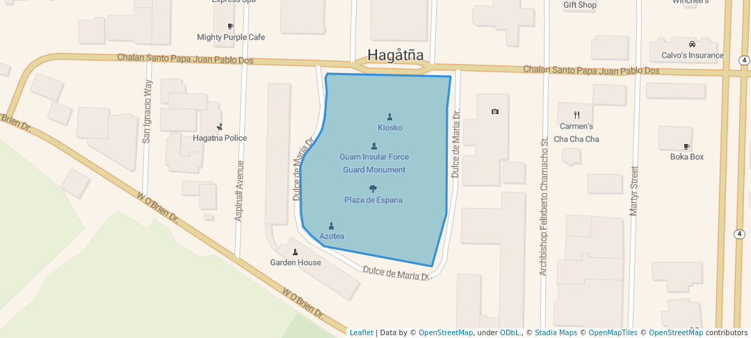 walking in Plaza de Espana map in Hagåtña