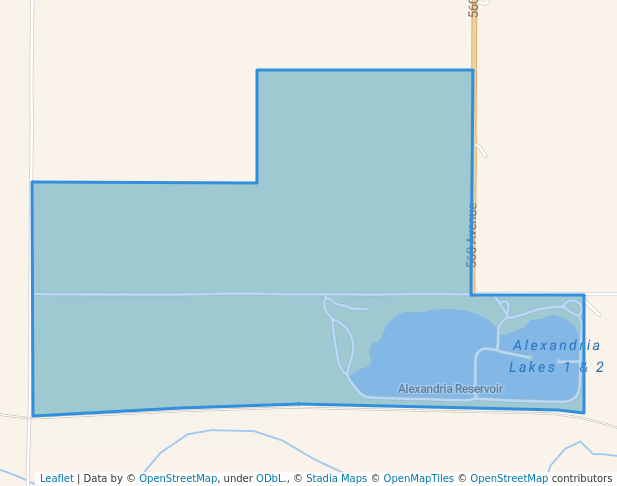 walking in Alexandria State Recreation Area map in Alexandria