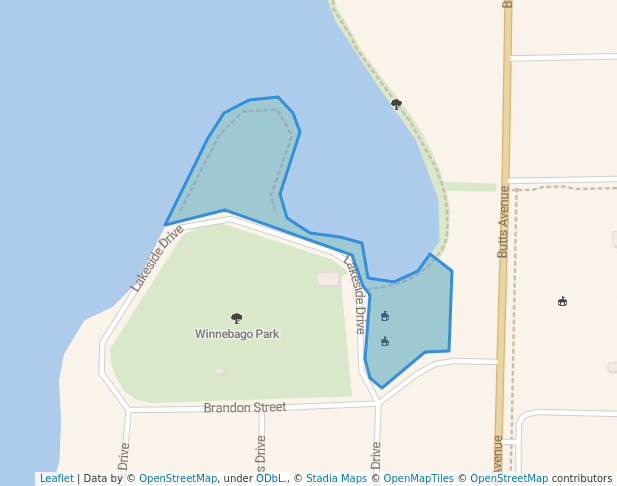 walking in Winnebago Park map in Tomah