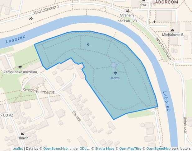 walking in Kerta map in Michalovce