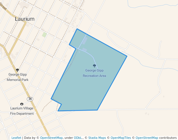 walking in George Gipp Recreation Area map in Calumet Township