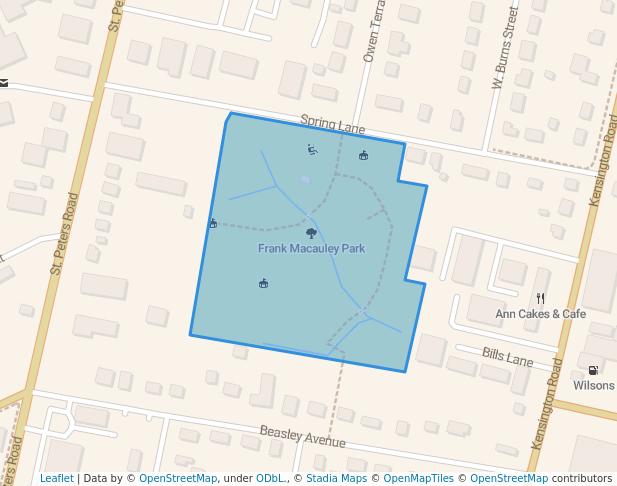 walking in Frank Macauley Park map in Charlottetown