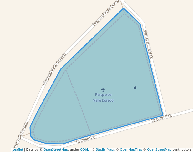 walking in Parque de Valle Dorado map in Managua