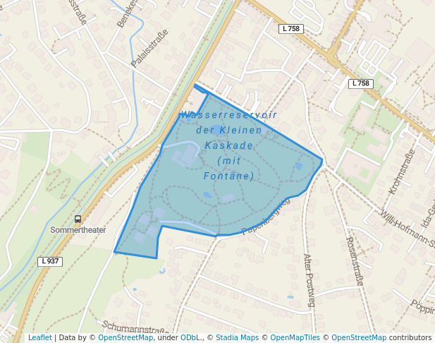 walking in Palaisgarten map in Detmold