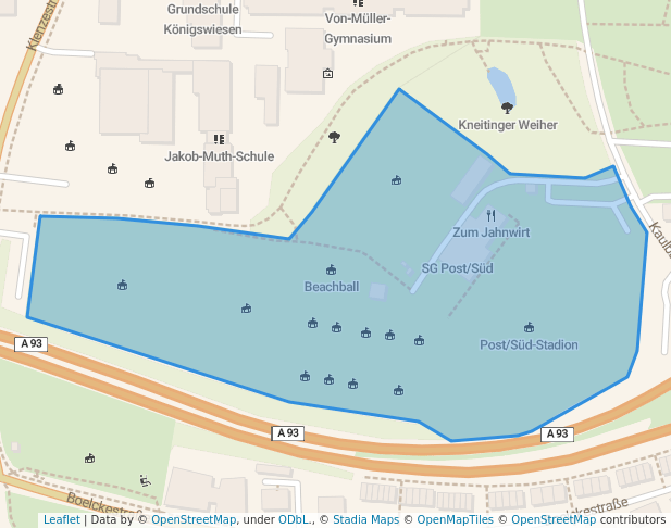 walking in Sportpark Kaulbachweg map in Regensburg