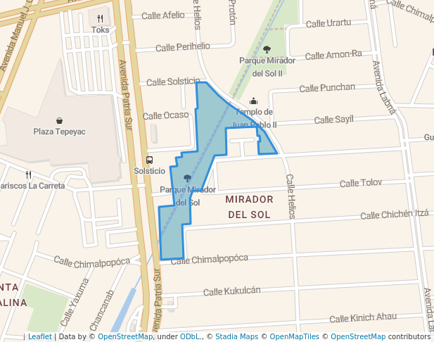 walking in Parque Mirador del Sol map in Zapopan