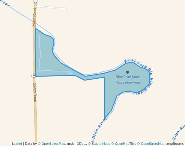 walking in Blue River State Recreation Area map in Milford