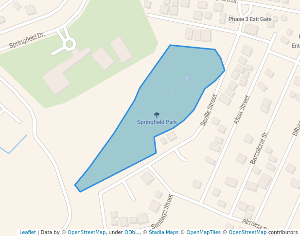 walking in Springfield Park map in Tanza