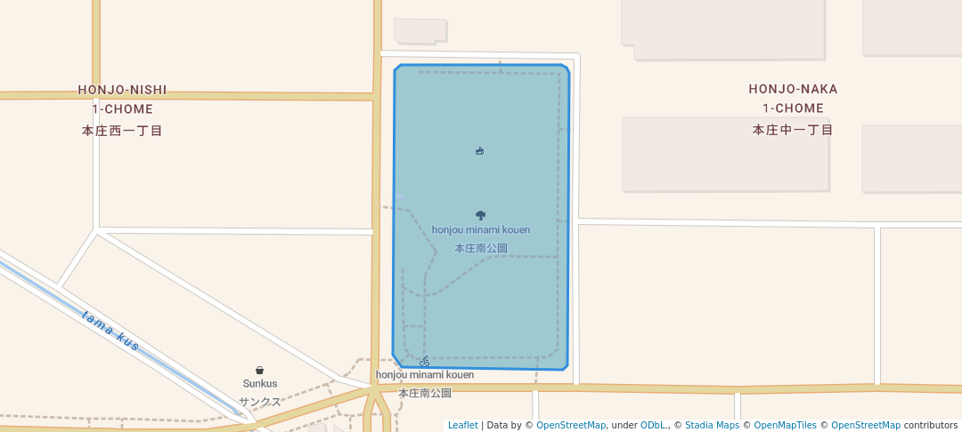 walking in 本庄南公園 map in Higashiosaka