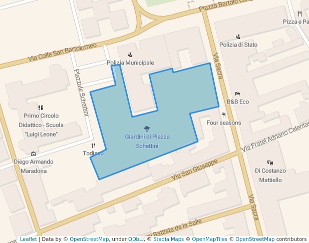 walking in Giardini di Piazza Schettini map in Pompei