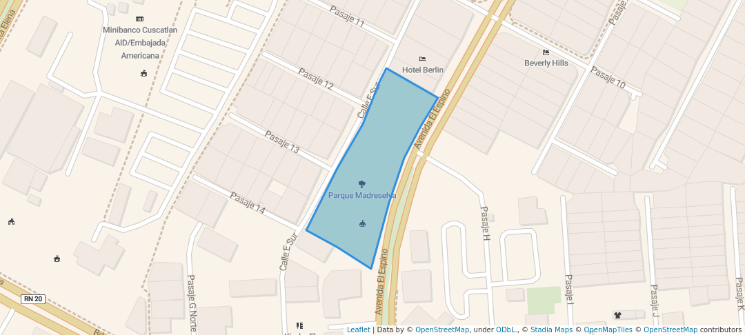 walking in Parque Madreselva map in Nuevo Cuscatlán