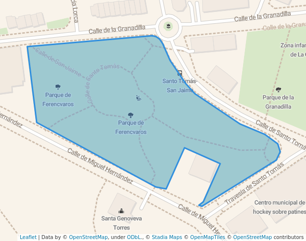 walking in Parque de Ferencvaros map in Majadahonda