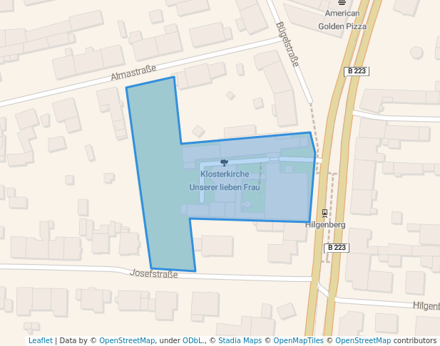 walking in Klosterkirche Unserer lieben Frau map in Oberhausen
