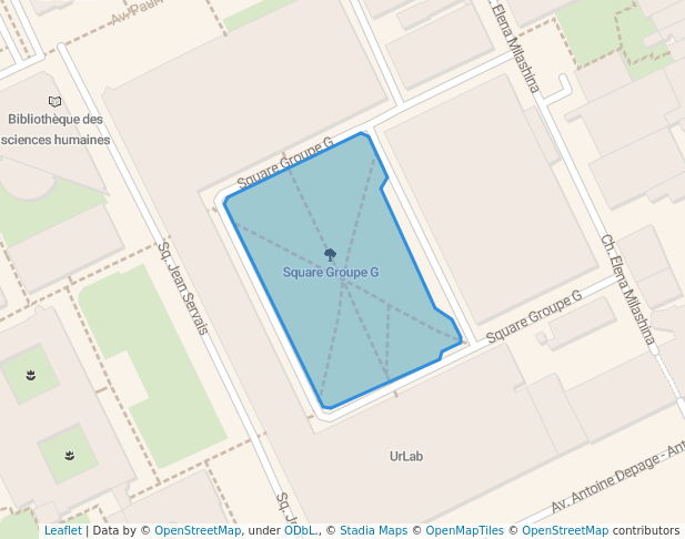 walking in Square Groupe G map in Brussel