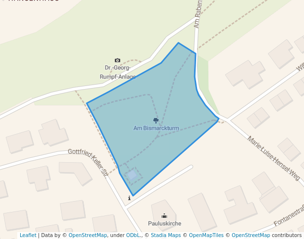 walking in Am Bismarckturm map in Marburg