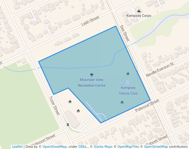 walking in Mountain View Recreation Centre map in West Kempsey