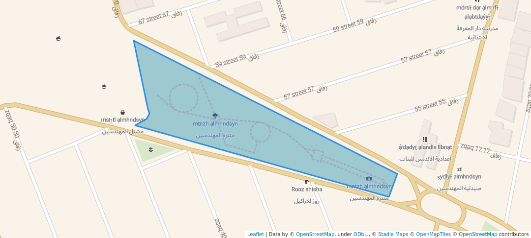 walking in متنزه المهندسين map in Mosul