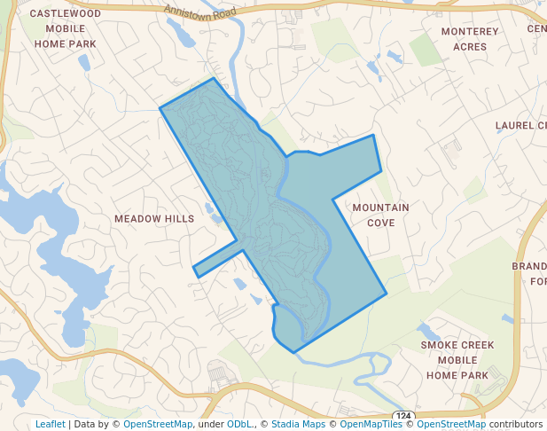 walking in Yellow River Park map in Stone Mountain