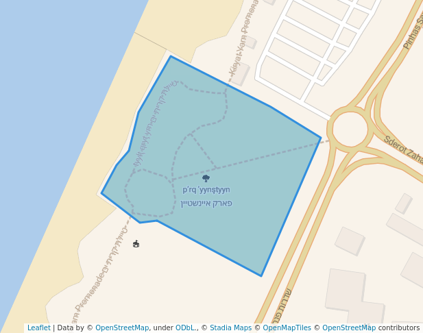 walking in פארק איינשטיין map in Kiryat Yam