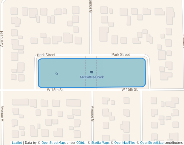 walking in McCaffree Park map in Scottsbluff