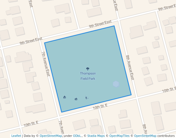 walking in Thompson Field Park map in Kalispell