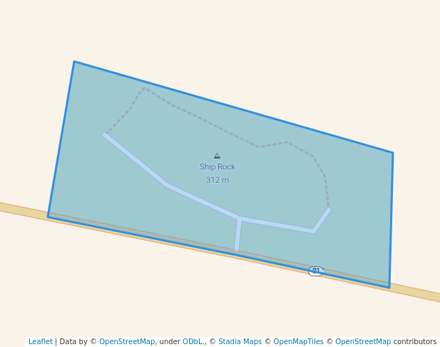 walking in Ship Rock Wayside map in Friendship