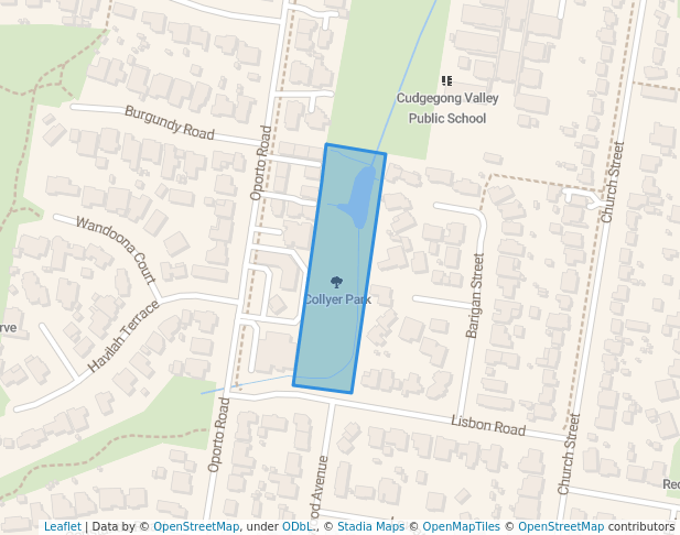walking in Collyer Park map in Mudgee