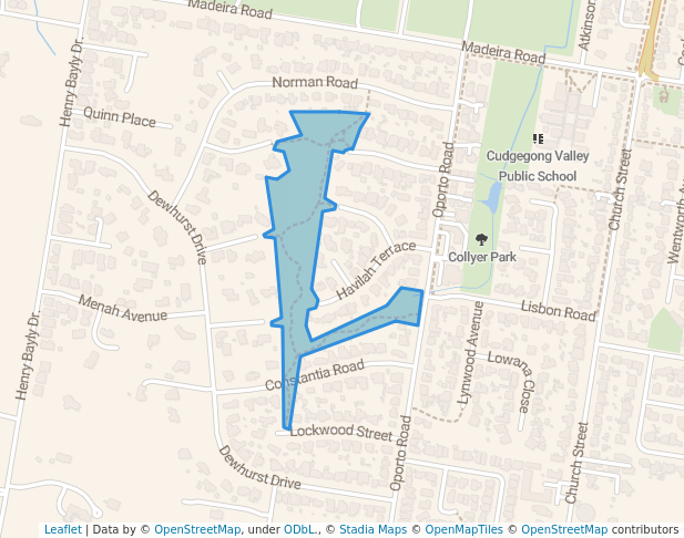 walking in Dewhurst Reserve map in Mudgee