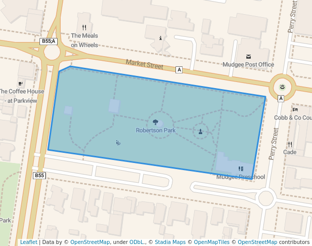 walking in Robertson Park map in Mudgee