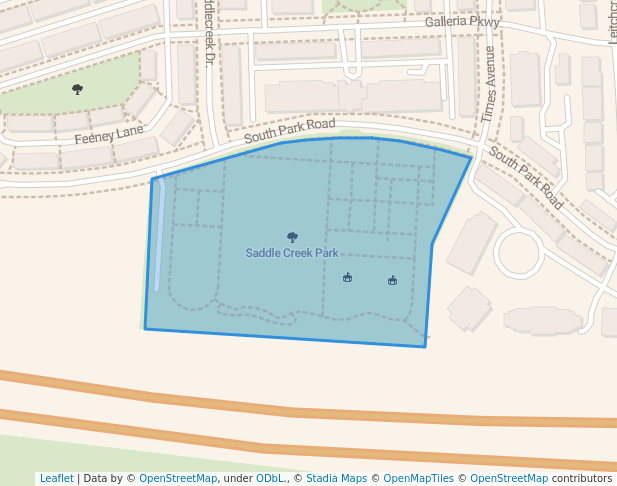 walking in Saddle Creek Park map in Markham