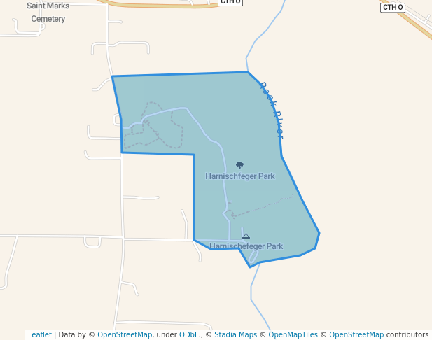 walking in Harnischfeger Park map in Ixonia