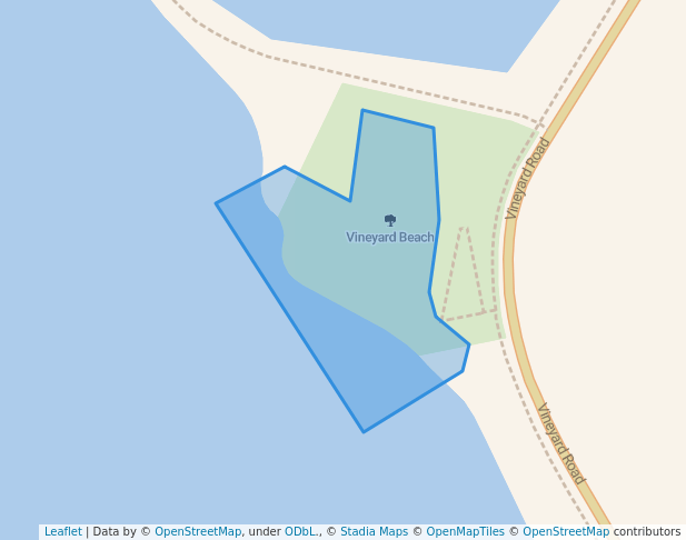 walking in Vineyard Beach map in Vineyard