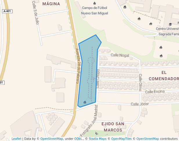 walking in Parque de El Comendador map in Úbeda