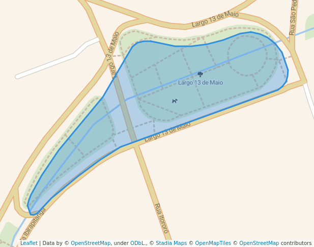 walking in Largo 13 de Maio map in Santo André