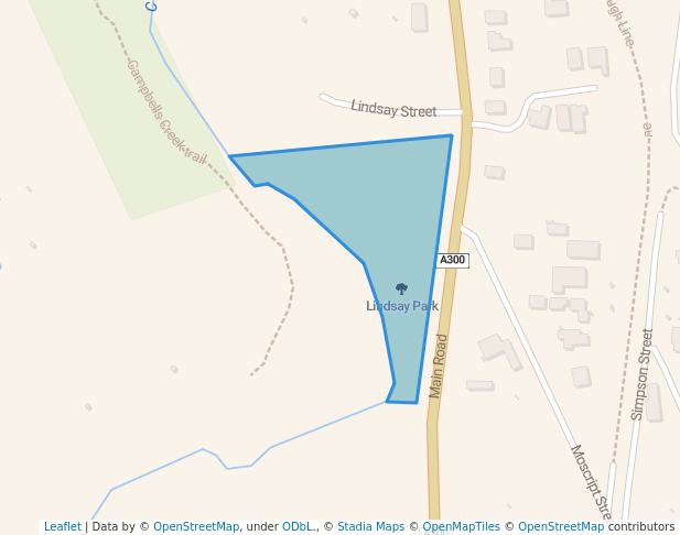 walking in Lindsay Park map in Campbells Creek