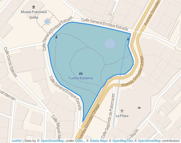 walking in Parque Sierra de Alica (Enrique Estrada) map in Zacatecas